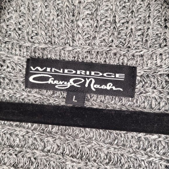 Cheryl Nash Silver Sparkle Cardigan Sweater - Picture 5 of 7